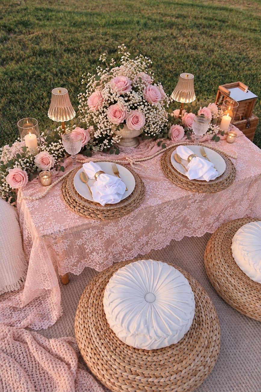 Blush collection tablescape